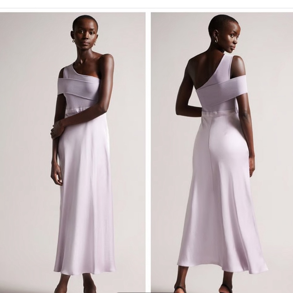 Ted Baker London Ivena One Shoulder Lilac Dress